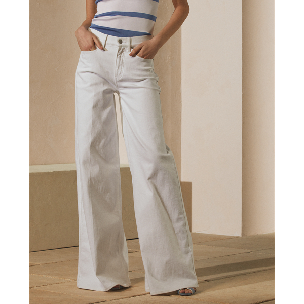 Astor-jeans met brede pijpen Ralph Lauren Collection in Rinsed White 4