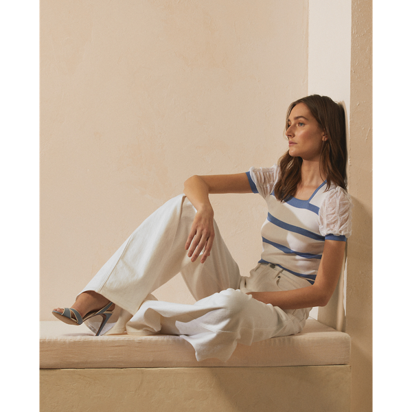 Astor-jeans met brede pijpen Ralph Lauren Collection in Rinsed White 7