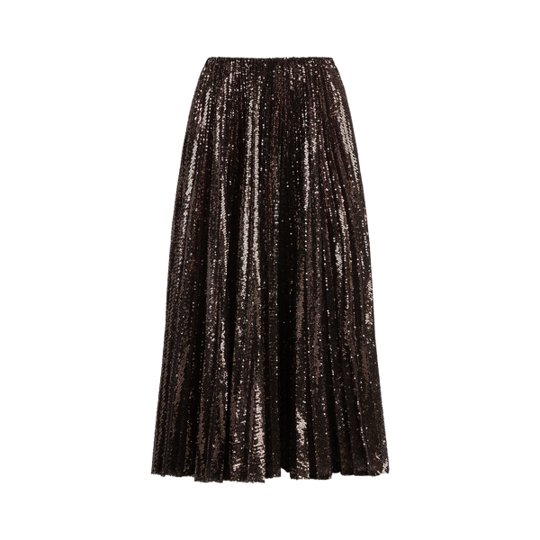 Brown Trivelas Pleated Sequin Skirt Ralph Lauren Collection 2