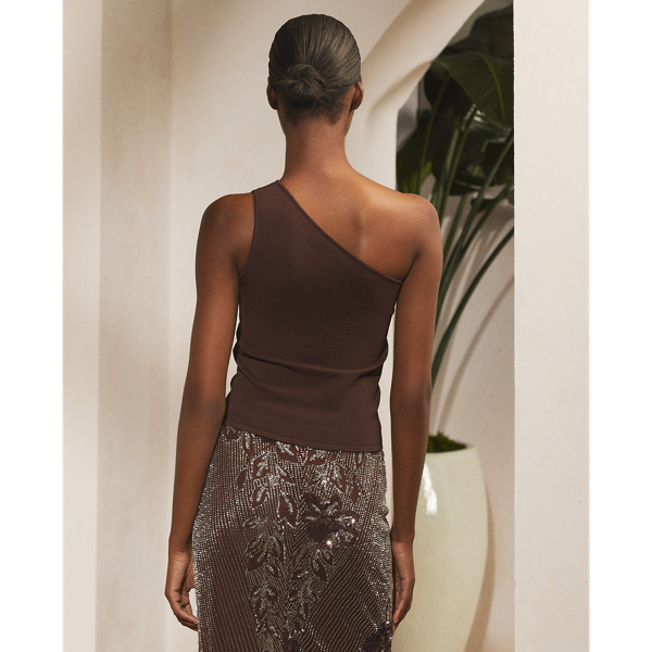 Bright Brown One-Shoulder Jumper Ralph Lauren Collection 5