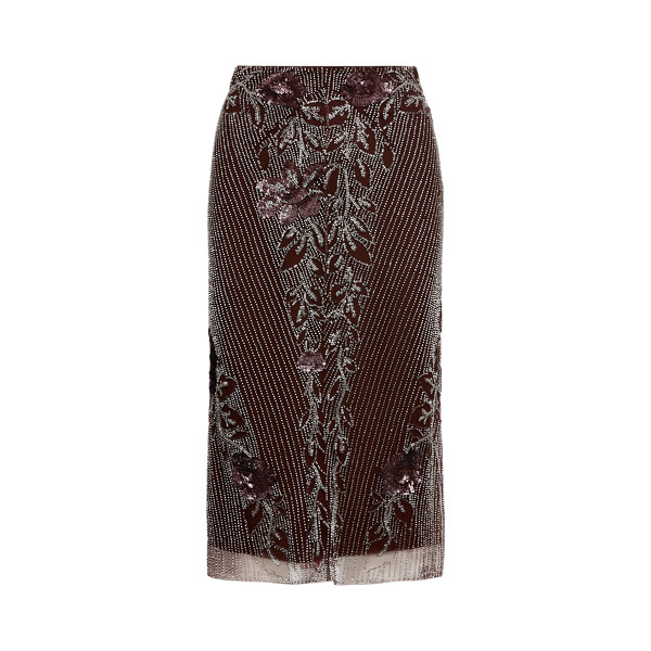 Bright Brown Cheyenne Embellished Skirt Ralph Lauren Collection 2