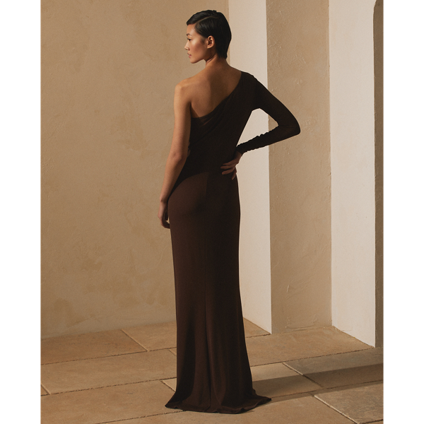 Einschultriges Abendkleid Ashtyn Ralph Lauren Collection in Espresso 5