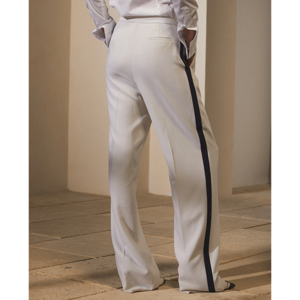 Lux Cream Woodson Wool Crepe Tuxedo Trouser Ralph Lauren Collection 6