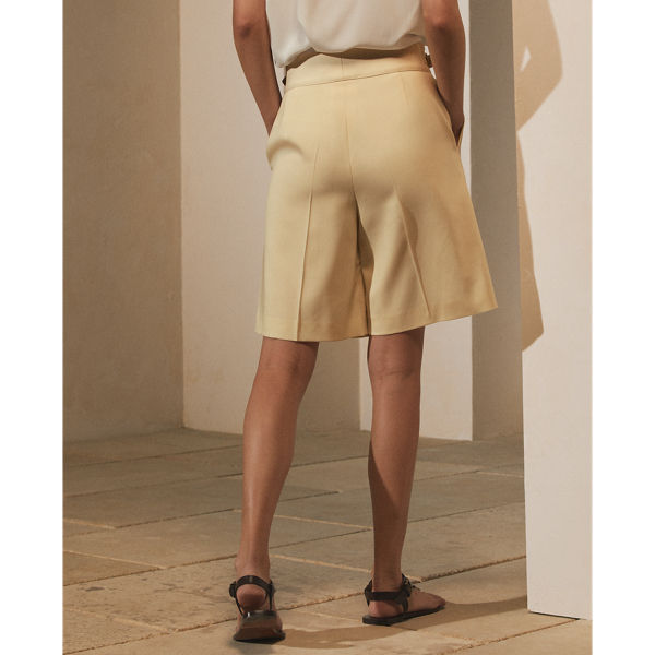 Sand Alton Belted Wool Gabardine Short Ralph Lauren Collection 4
