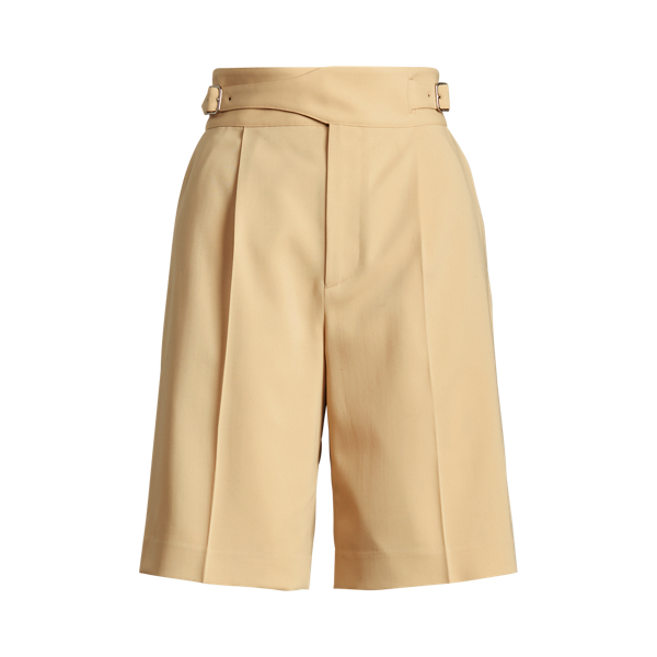 Sand Alton Belted Wool Gabardine Short Ralph Lauren Collection 2
