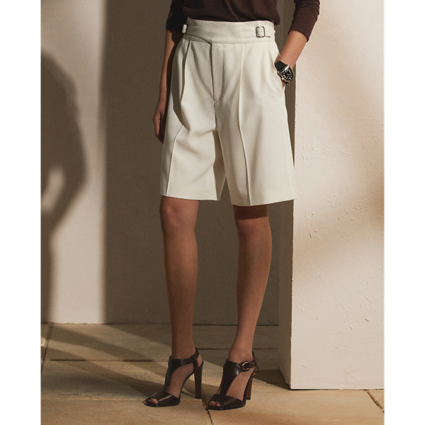 Antique Cream Alton Belted Wool Gabardine Short Ralph Lauren Collection 4