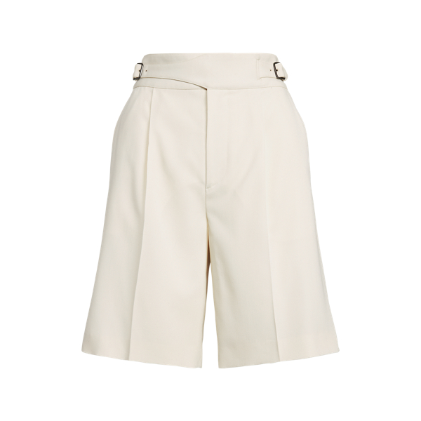 Antique Cream Alton Belted Wool Gabardine Short Ralph Lauren Collection 2