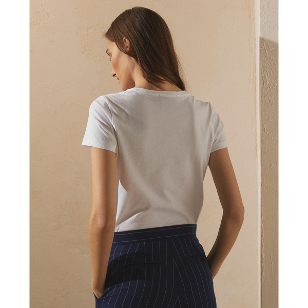 Katoenen T-shirt met zak en monogram Ralph Lauren Collection in Wit 5