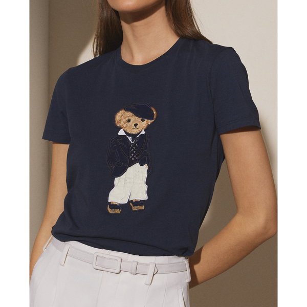 T-shirt coton pima Deauville Polo Bear Ralph Lauren Collection en Bleu marine vif 6