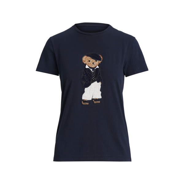 T-shirt coton pima Deauville Polo Bear Ralph Lauren Collection en Bleu marine vif 2