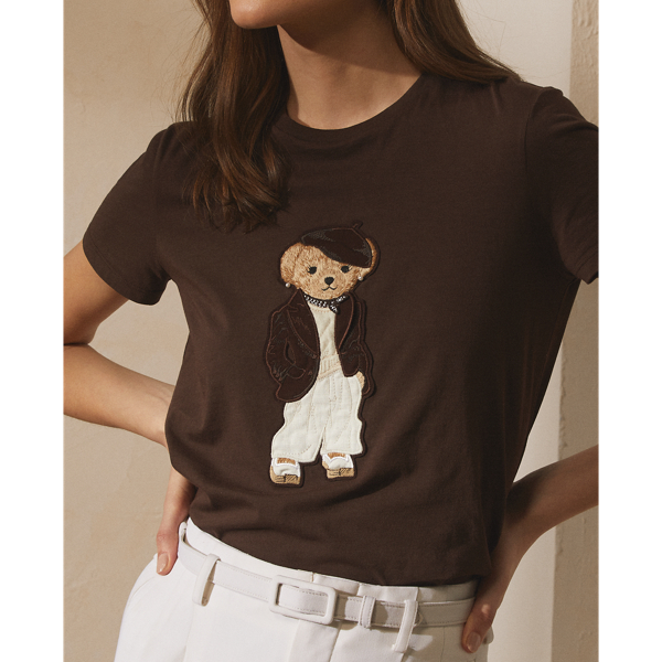 Bright Brown Deauville Polo Bear Pima Tee Ralph Lauren Collection 6
