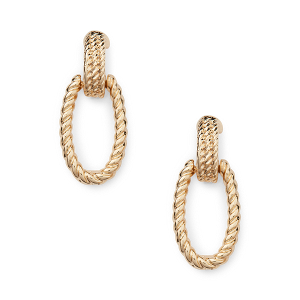 Gold-Tone Rope Door-Knocker Earrings