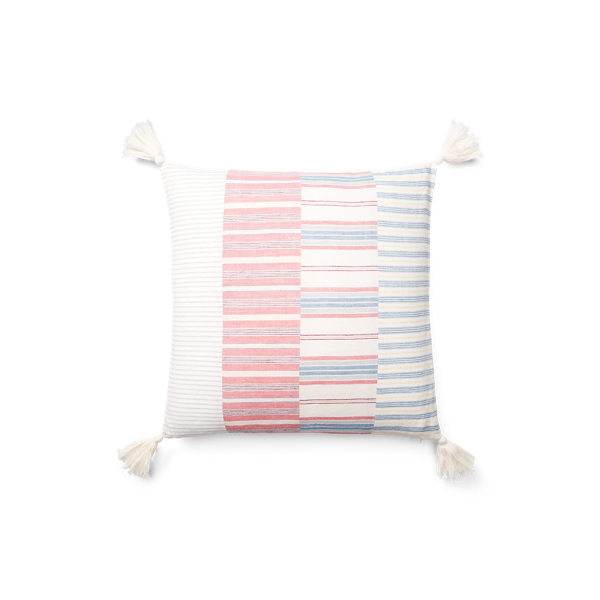 Cream Multi Maddie Multi-Stripe Throw Pillow Lauren Home 1