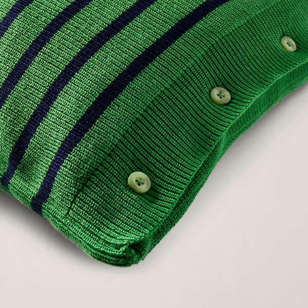Coussin &agrave; rayures Toulon Ralph Lauren Home en Bottle Green/ Navy 3