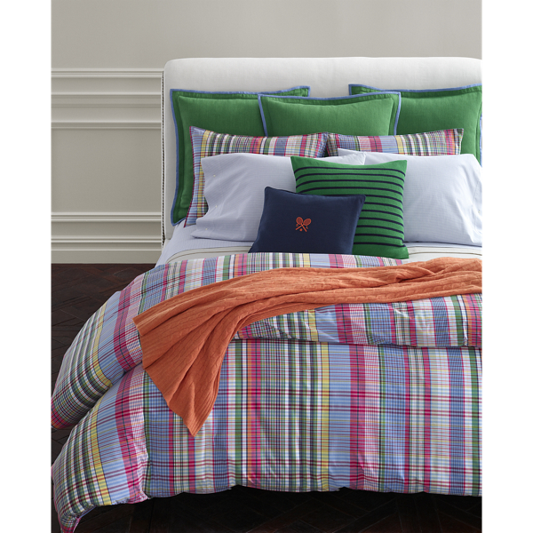 Coussin &agrave; rayures Toulon Ralph Lauren Home en Bottle Green/ Navy 4