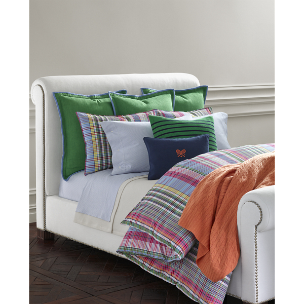 Coussin &agrave; rayures Toulon Ralph Lauren Home en Bottle Green/ Navy 5