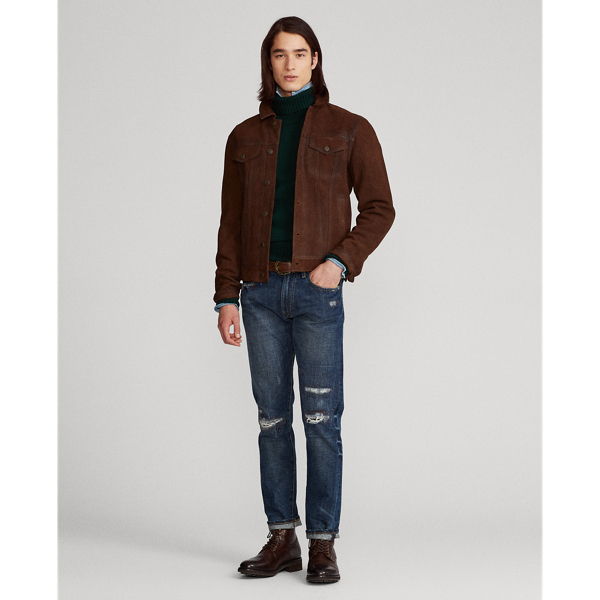 Cooper Brown Bonded Nubuck Trucker Jacket Polo Ralph Lauren 4