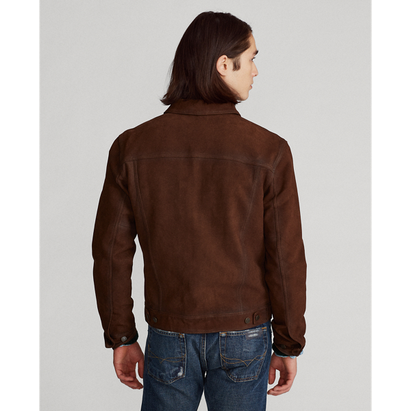 Cooper Brown Bonded Nubuck Trucker Jacket Polo Ralph Lauren 5