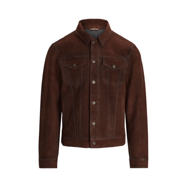 Cooper Brown Bonded Nubuck Trucker Jacket Polo Ralph Lauren 2