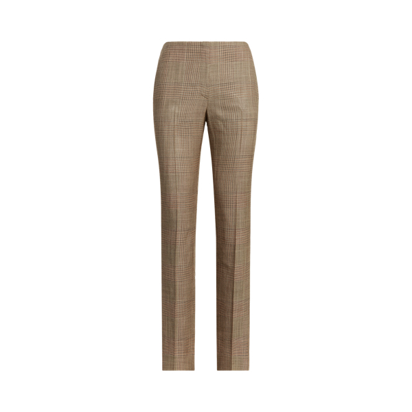 Brown/Cream Simone Glen Plaid Silk-Wool Trouser Ralph Lauren Collection 2
