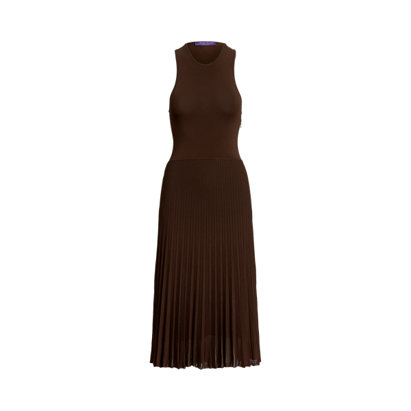 Pleated Racerback Knit Day Dress Ralph Lauren Collection 1