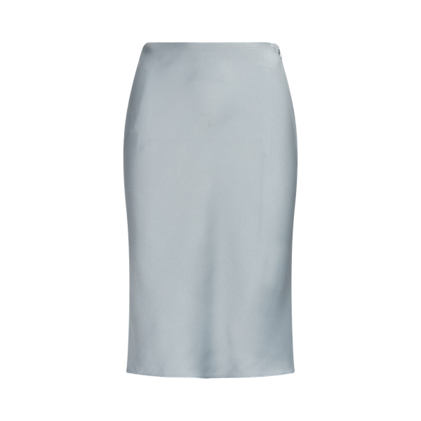 Light Blue Kaela Crepe-Back-Satin Skirt Ralph Lauren Collection 2