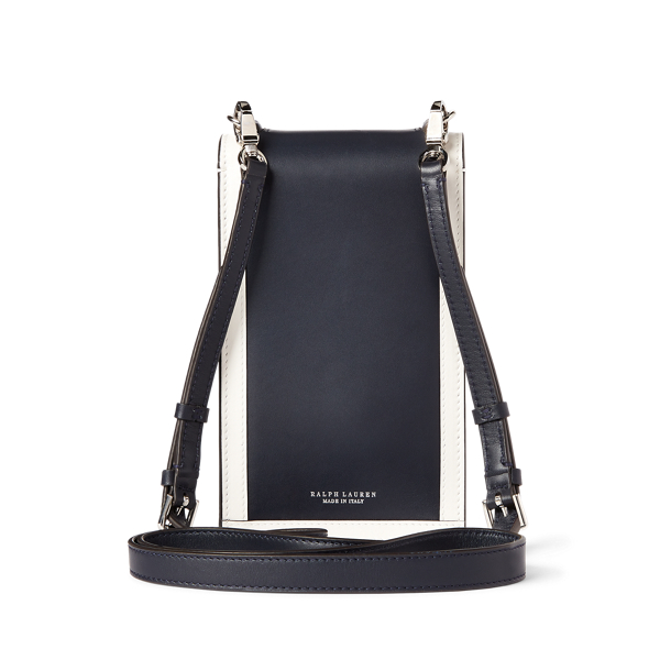 Marine Navy/Lux Cream Calfskin Hinge-Lock Crossbody Wallet Ralph Lauren Collection 2