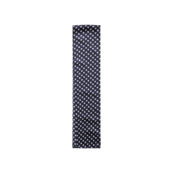 Marine Navy Art Deco Silk Oblong Scarf Ralph Lauren Collection 2