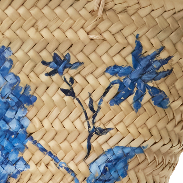 Natural Hand-Painted Palm-Leaf Mini Tote Bag Ralph Lauren Collection 6