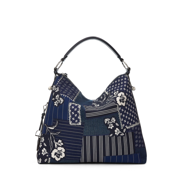 Marine Navy Multi Medium Bridle Bag in Patchwork Ralph Lauren Collection 4
