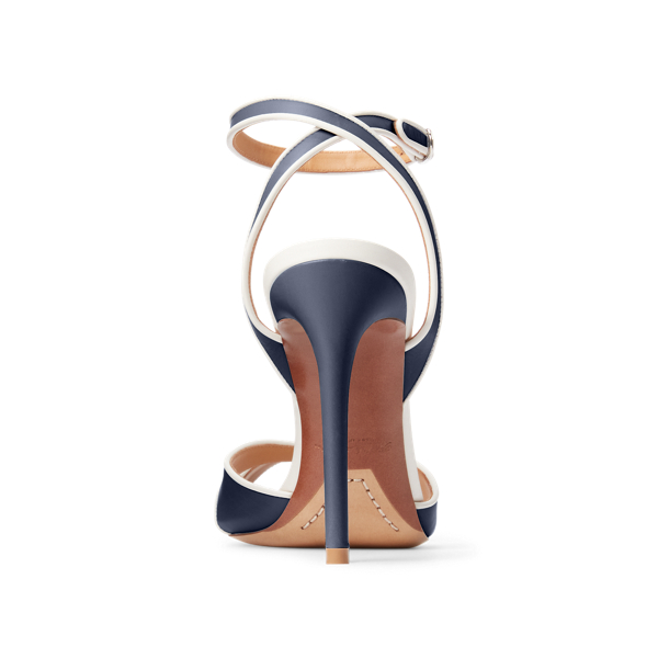 Marine Navy/Lux Cream Deana Calfskin Sandal Ralph Lauren Collection 3