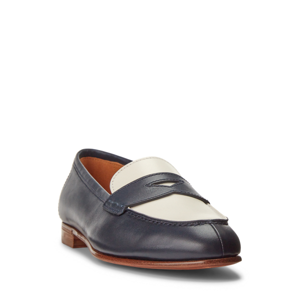 Marine Navy/Lux Cream Halle Calfskin Loafer Ralph Lauren Collection 2
