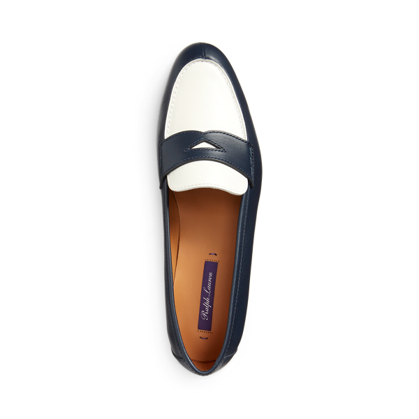 Marine Navy/Lux Cream Halle Calfskin Loafer Ralph Lauren Collection 4