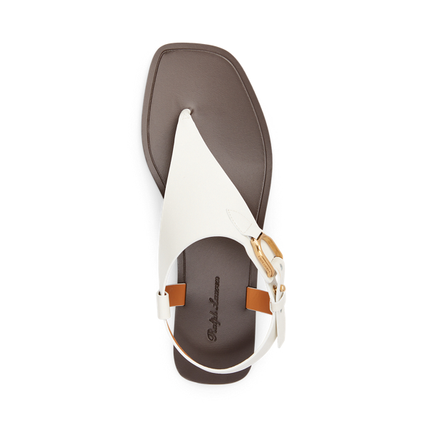 Lux Cream Delancie Calfskin Sandal Ralph Lauren Collection 4
