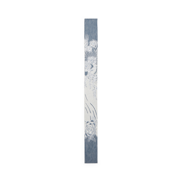 Navy/White Floral Embroidered Linen Oblong Scarf Ralph Lauren Collection 2