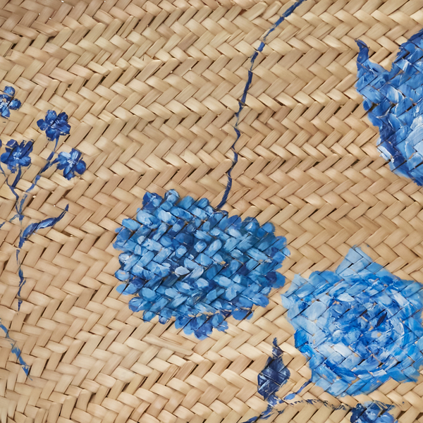 Natural Hand-Painted Palm-Leaf Tote Bag Ralph Lauren Collection 6