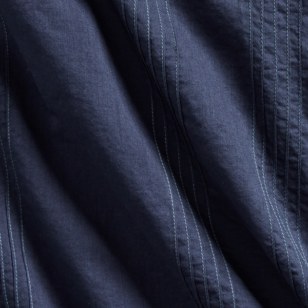 RL-417 Indigo Embroidered Indigo Cotton Voile Blouse RRL 2