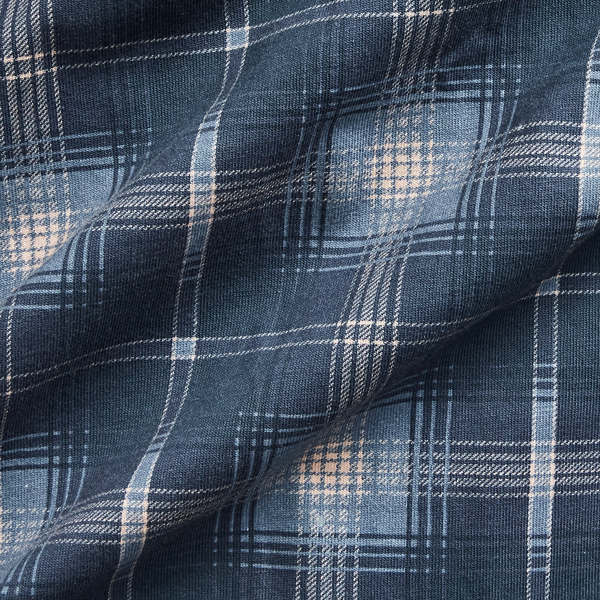 RRL-130 Blue/Multi Plaid-Print Cotton Jersey Workshirt RRL 2