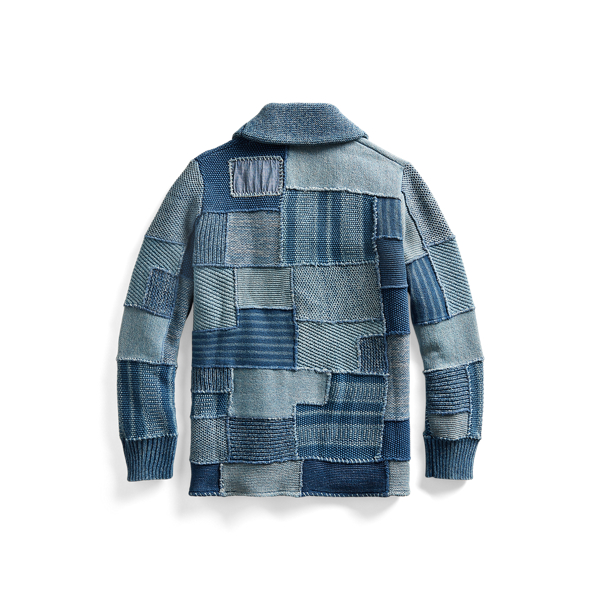 Indigo Indigo Patchwork Cotton-Linen Cardigan RRL 2
