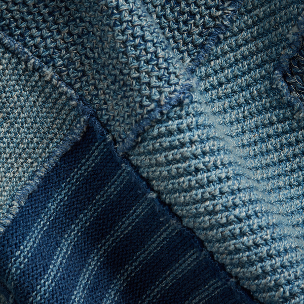Indigo Indigo Patchwork Cotton-Linen Cardigan RRL 3