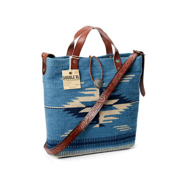 Navy Multi Handwoven Indigo Jacquard Bag RRL 2