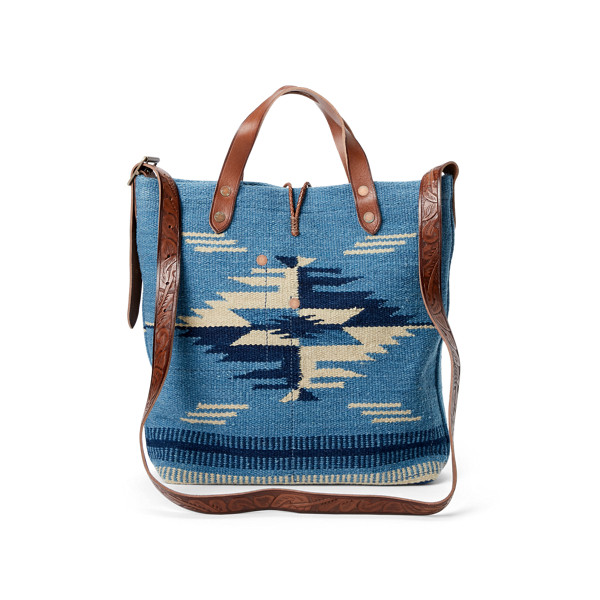 Navy Multi Handwoven Indigo Jacquard Bag RRL 3
