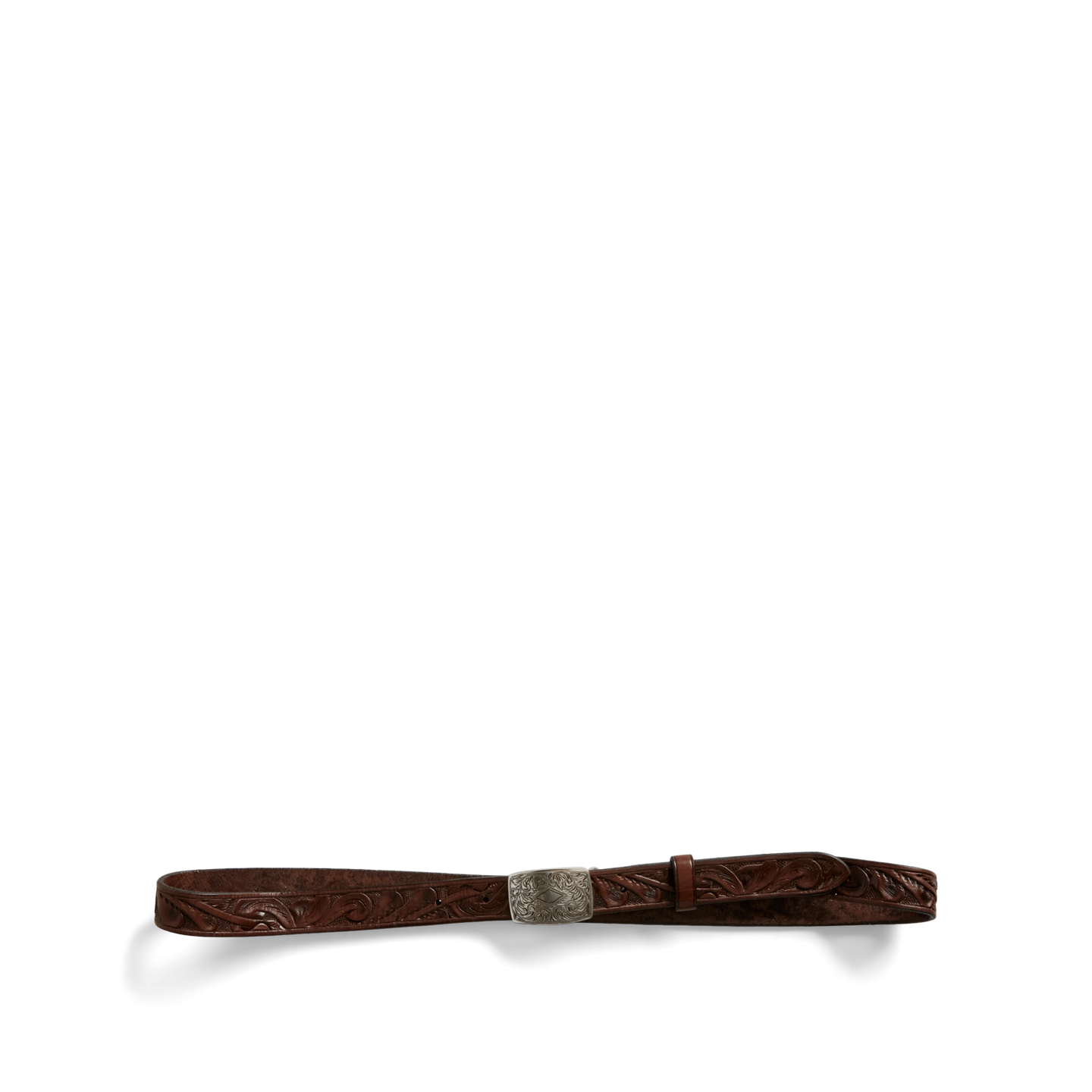 Мужской ремень Ralph Lauren Hand-Tooled Leather, цвет: Коричневый — фото 1
