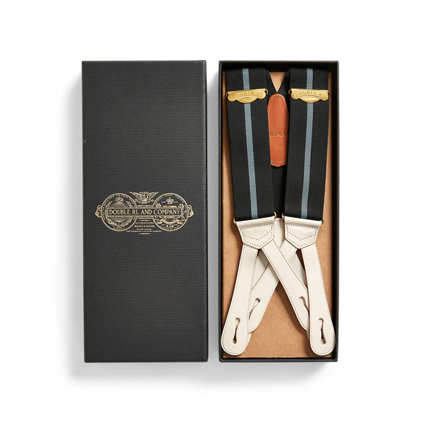 Navy Stripe Striped Braces RRL 3