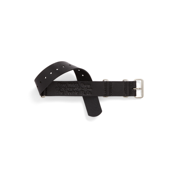 Black Leather Wristwatch Strap RRL 2