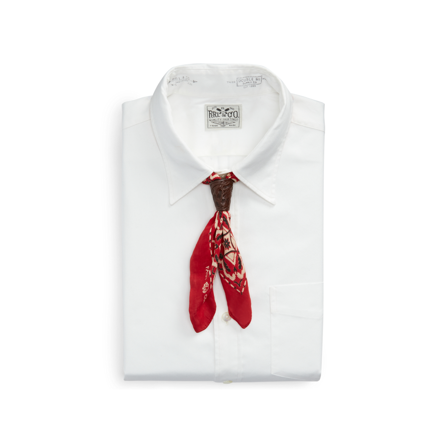 Ralph Lauren Hand-Tooled Leather Bandanna Slider, цвет: Коричневый — фото 1
