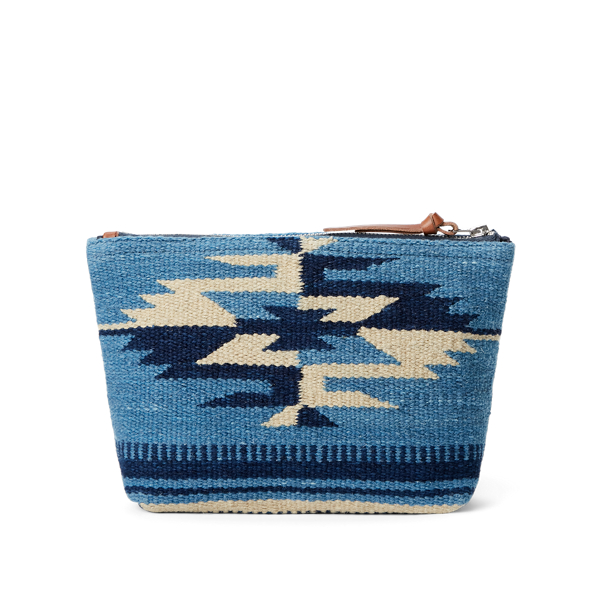 Navy Multi Handwoven Indigo Jacquard Pouch RRL 3