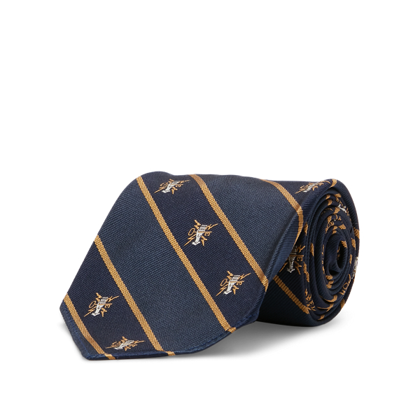 Navy/Slate Handmade Silk Jacquard Tie RRL 2