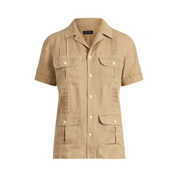 Pintucked Linen Shirt Polo Ralph Lauren em 1