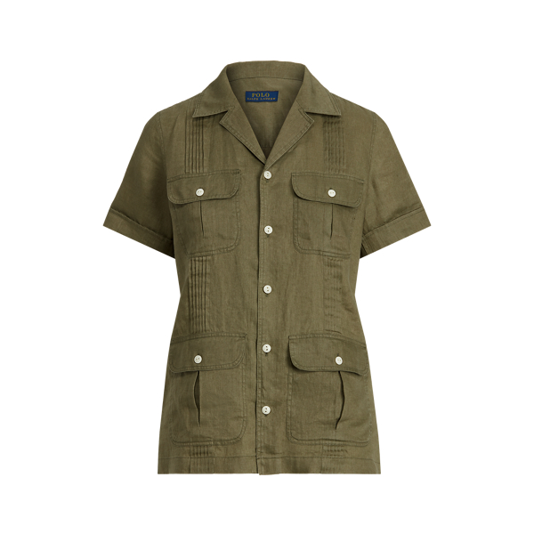 Pintucked Linen Shirt